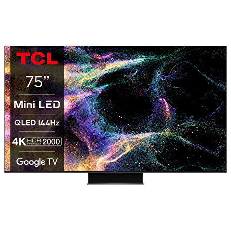 TCL 75C845 TV SMART Google TV QLED/75"/4K UHD/4500 PPI/144Hz/MiniLED/HDR10+/Dolby Vision/Dolby Atmos/DVB-T2/S2/C/VESA