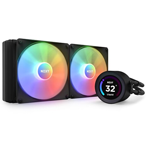 NZXT vodní chladič Kraken 280 ELITE RGB / 2x140mm RGB fan / 4-pin PWM / LCD disp. / 6 let