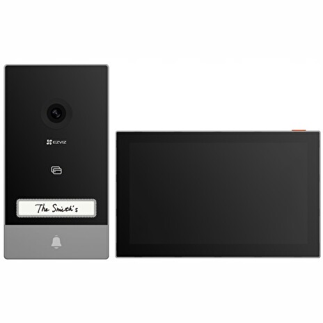 EZVIZ chytrý domácí interkom HP7/ Wi-Fi/ 2K/ 7" dotykový monitor/ videotelefon/ bezdrátový zvonek/ IP65/ černo-stříbrný