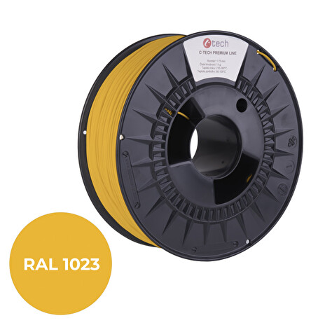 C-TECH tisková struna PREMIUM LINE ( filament ) , ABS, dopravní žlutá, RAL1023, 1,75mm, 1kg