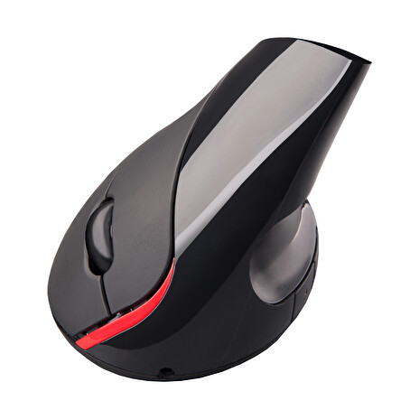 C-TECH myš VEM-07, vertikální, bezdrátová, 5 tlačítek, černá, USB nano receiver