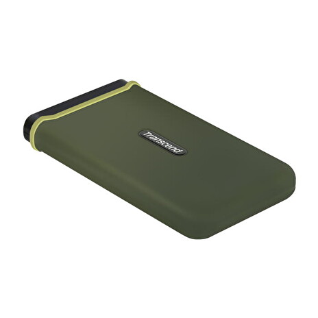 Transcend ESD380C 500GB USB 3.2 Gen 2x2 (USB-C) Externí Anti-Shock SSD disk (3D TLC), 2000MB/R, 2000MB/W, armádní zelená