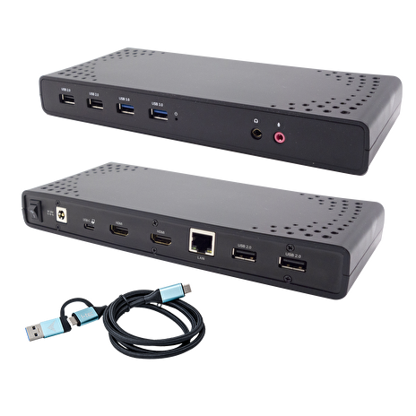 i-tec USB 3.0/USB-C/Thunderbolt, 2x HDMI Docking Station, PD 100W
