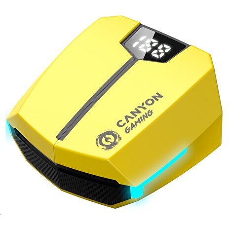 CANYON herní TWS Doublebee GTWS-2, BT sluchátka s mikrofonem, žlutá