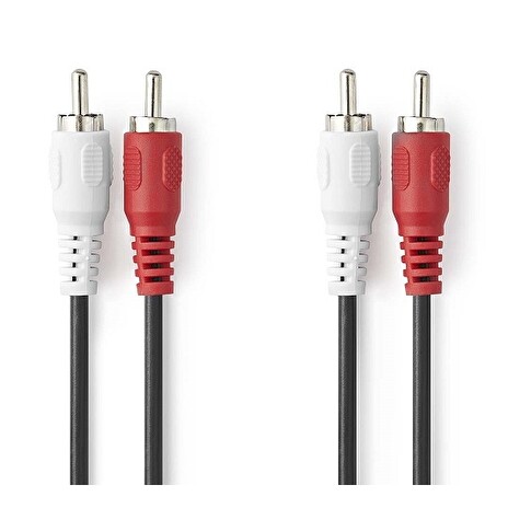 Nedis CAGL24200BK15 - Stereo Audio Kabel | 2x RCA Zástrčka - 2x RCA Zástrčka | 1,5 m | Černá