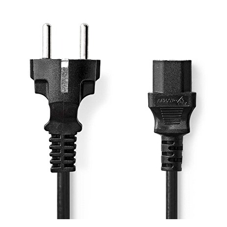 Nedis CEGL10030BK50 - Napájecí Kabel | Typ F Zástrčka | IEC-320-C13 | Přímý | Přímý | 5 m | Černá