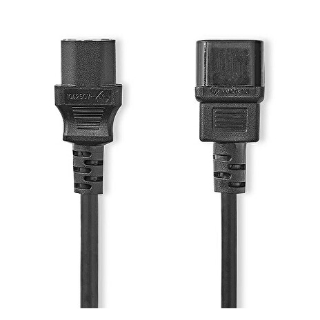 Nedis CEGL10500BK30 - Napájecí kabel | IEC-320-C14 Zásuvka – IEC-320-C13 Zásuvka | Přímý | Přímý | 3 m | Černá