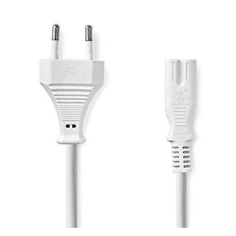 Nedis CEGL11040WT50 - Napájecí Kabel | Euro Zástrčka – IEC-320-C7 | 5 m | Bílá