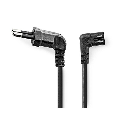 Nedis CEGL11055BK30 - Napájecí Kabel | Euro Zástrčka – IEC-320-C7 | 3 m | Úhlový | Úhlový Levý | Černá