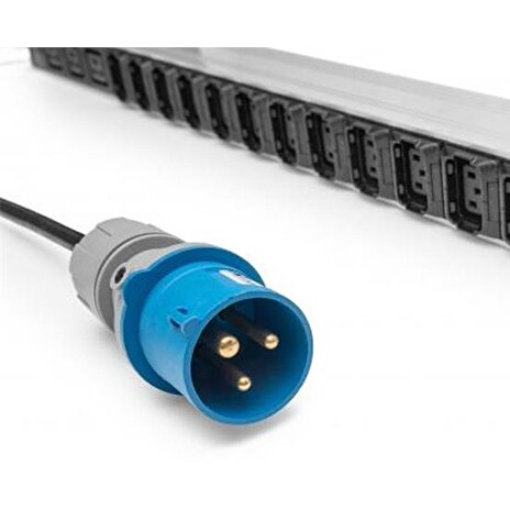 DIGITUS IT BASIC PDU, Vertikální, 16A, 24 x C13, 3 x C19 1fázový, 3m kabel, IEC309 16A vidlice