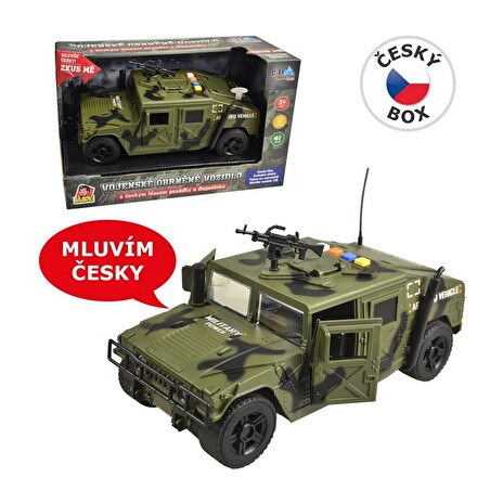 Hračka vojenské auto se světlem a českým hlasem 24 cm