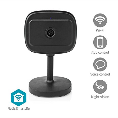 Nedis WIFICI07CBK - SmartLife Vnitřní Kamera| Wi-Fi | Full HD 1080p | Onvif | Se snímačem pohybu | Noční vidění