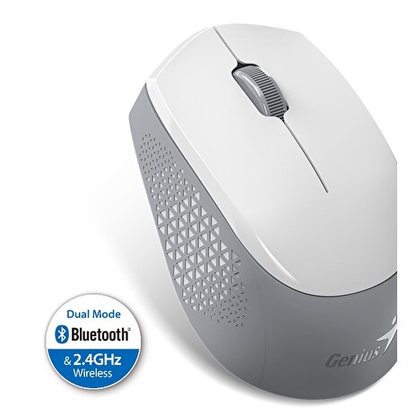GENIUS NX-8000S BT/ duální Bluetooth + 2,4GHz/ 1200 dpi/ bezdrátová/ tichá/ bílošedá