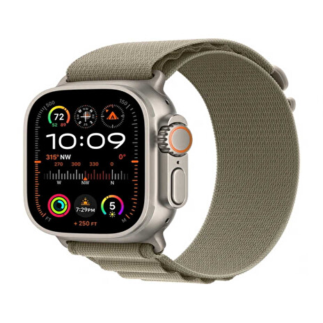 Apple Watch Ultra 2 49mm titanová s olivovým alpským tahem M