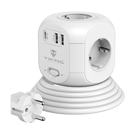 Síťový adaptér Viking AC Cube PD, rozbočovač, 7 výstupů