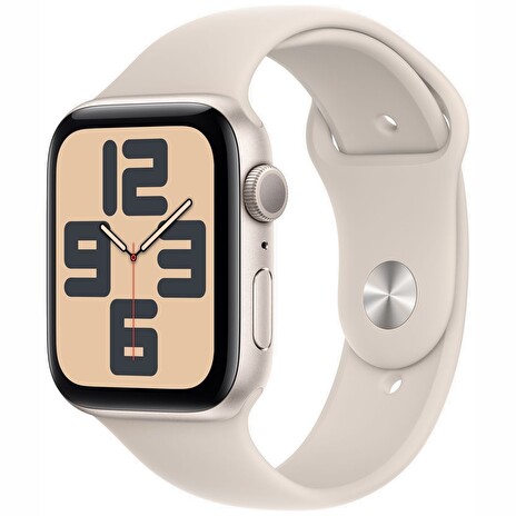 Apple Watch SE GPS 44mm Starlight Aluminium Case with Starlight Sport Band - M/L