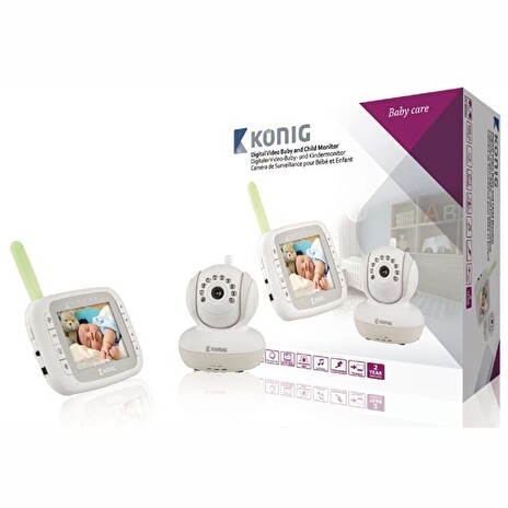 König Digitální dětská a kojenecká videochůvička, 3,5" LCD, 2,4 GHz (KN-BM80)