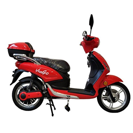 ViaGo Riga červená, 500W (1000W), 25Km/h (40Km/h), dojezd 50Km, včetně baterie 48V/20Ah, bez nutnosti SPZ a ŘP