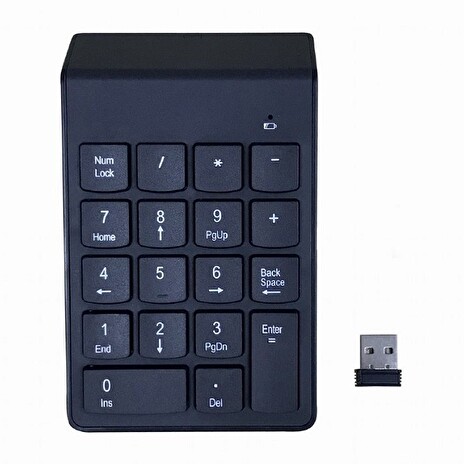 Gembird Numerická klávesnice KPD-W-02, USB, bezdrátová, černá