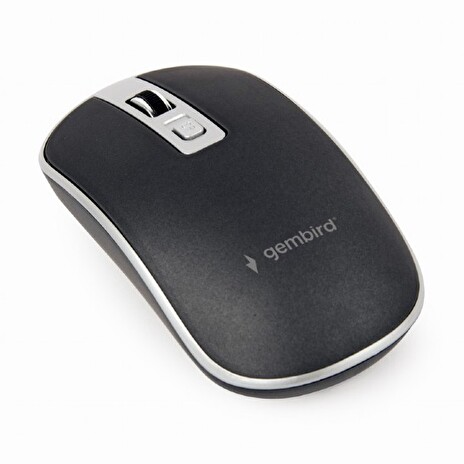 Gembird Myš MUSW-4B-06, bezdrátová, USB nano receiver, černo-stříbrná
