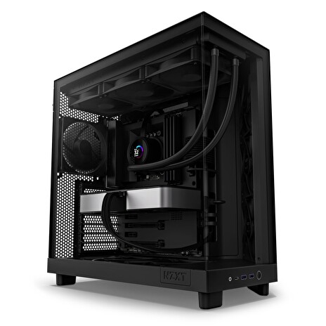 NZXT skříň H6 Flow dvoukomorová / MidT / 3x120mm fan / 2xUSB 3.2 / USB-C / prosklená bočnice i čelo / černá