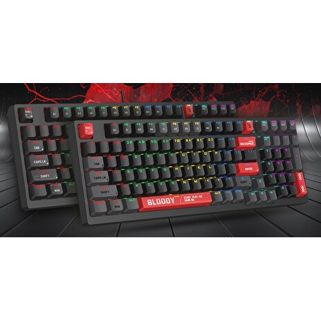 A4tech Bloody S98 RGB podsvícená mechanická herní klávesnice, USB, CZ/SK