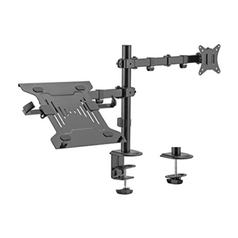 Držák monitoru Brateck LDT66-C024ML stolní pro 1 monitor a 1 notebook, černý