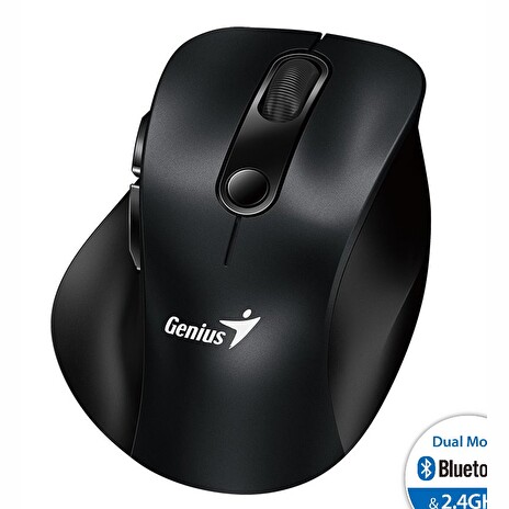 GENIUS Ergo 9000S Black/ duální Bluetooth + 2,4GHz/ 2400 dpi/ bezdrátová/ tichá/ černá