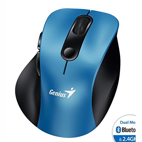 GENIUS Ergo 9000S Blue/ duální Bluetooth + 2,4GHz/ 2400 dpi/ bezdrátová/ tichá/ modrá
