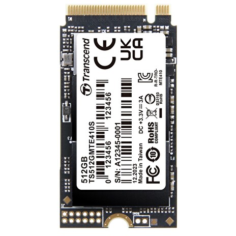 Transcend MTE410S 512GB SSD disk M.2 2242, NVMe PCIe Gen4 x4 3300MB/s R 1600MB/s W