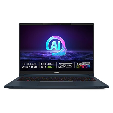 MSI Stealth/16 AI Studio A1VGG/u7-155H/16"/2560x1600/32GB/1TB SSD/RTX 4070/W11H/Blue/2R
