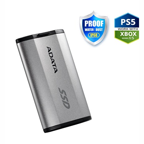 ADATA SD810 500GB SSD / Externí / USB 3.2 Type-C / 2000MB/s Read/Write / stříbrně-šedý