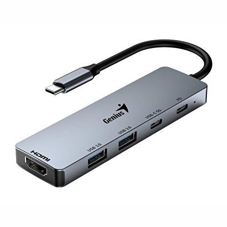 GENIUS hub UH-500/ USB-C na HDMI/ 2x USB3.0/ USB-C/ 100W PD/ šedý