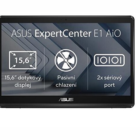 ASUS ExpertCenter/E1 AiO E1600/15,6"/FHD/T/N4500/4GB/128GB SSD/UHD/bez OS/Black/2R