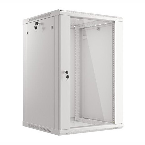 LANBERG Nástěnná jednodílná skříň 19", 18U/600x600 (v rozloženém stavu) šedá (RAL7035) V2