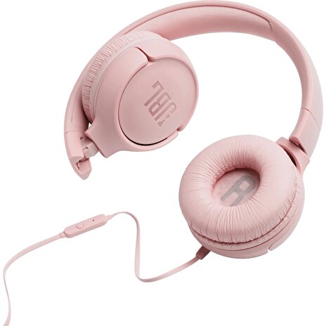 JBL Tune 500 - pink (Pure Bass, sklápěcí, Siri/Google Now)