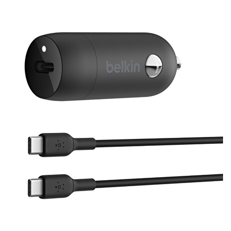 Belkin Car Charger 30W With PPS W/PVC,C-C,1M Blk