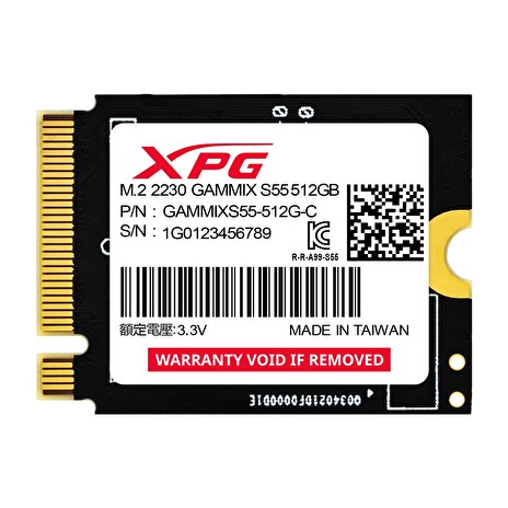 ADATA XPG GAMMIX S55/512GB/SSD/M.2 NVMe/Černá/5R