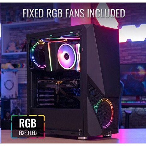 Aerocool Zauron, skříň Mid Tower, bez zdroje, ATX, 2xUSB 2.0, 2xUSB 3.0, černá, RGB