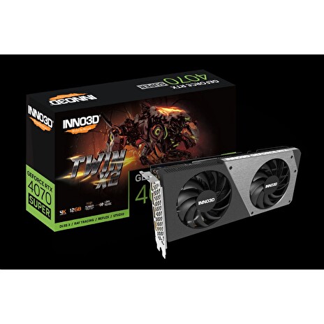 INNO3D GEFORCE RTX 4070 SUPER TWIN X2 12GB GDDR6X 192bit, 2505MHz / 21Gbps, 3x DP, 1x HDMI, 2 slot, 2 fan