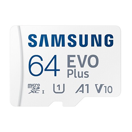 Samsung EVO Plus/micro SDXC/64GB/UHS-I U1 / Class 10/+ Adaptér/Bílá
