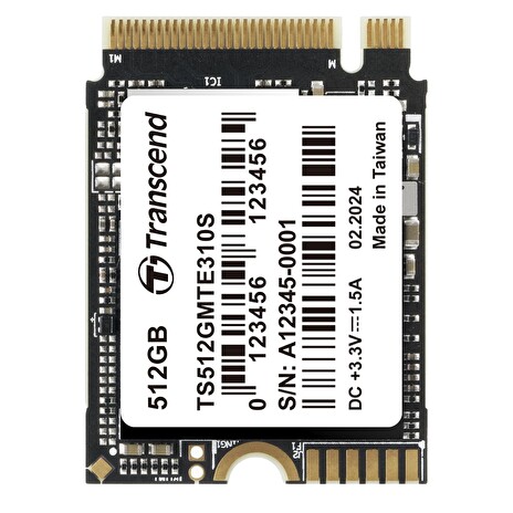 TRANSCEND MTE310S 512GB SSD disk M.2 2230, NVMe PCIe Gen4 x4, 3D TLC, DRAM-less, 3300MB/s R, 1700MB/s W