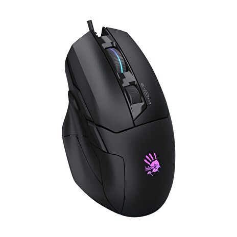 A4tech Bloody W70 Max Activated, RGB podsvícená herní myš, 12000 DPI, USB, černá