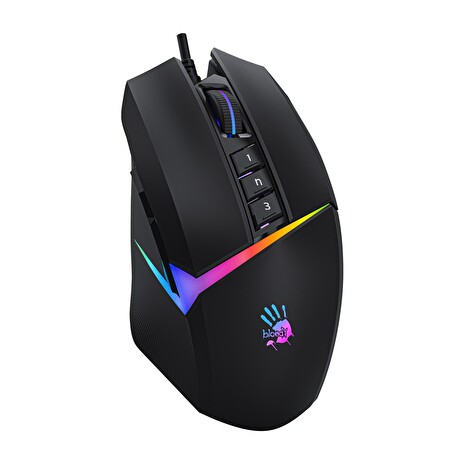 A4tech Bloody W60 Max Activated, RGB podsvícená herní myš, 12000 DPI, USB, černá