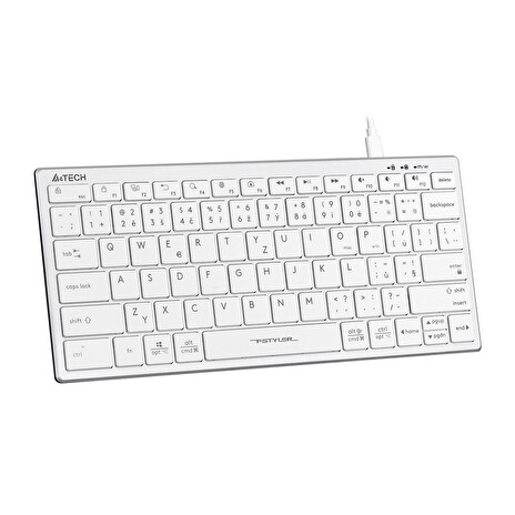 A4tech FX51, kancelářská klávesnice, nízkoprofilová, USB, CZ, bílá