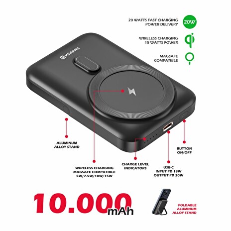 SWISSTEN POWER BANK PD 20W 10000 mAh (kompatibilní s MagSafe)