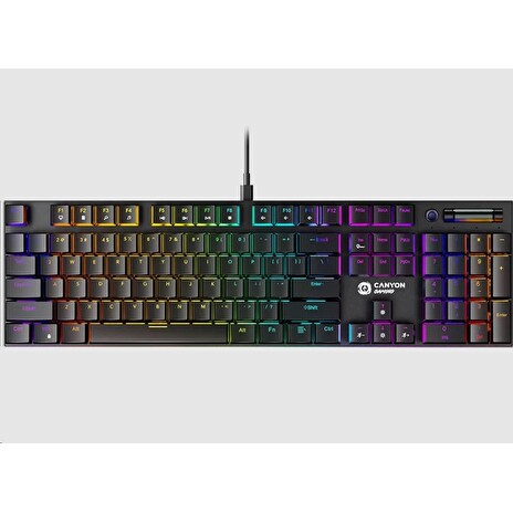 CANYON Herní klávesnice Cometstrike TLK GK-55, mechanická, drátová, multimediální, podsvícená, 105 kláves, CS layout