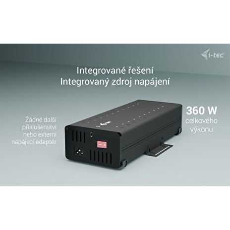 I-tec USB-C/USB-A Metal Charging+Data HUB, 15W per port, 20x USB-C, 360W