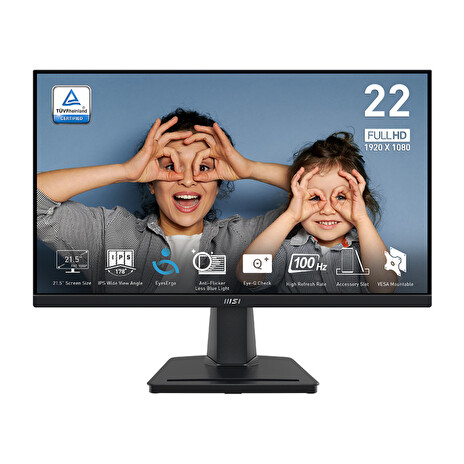 MSI Pro/MP225/21,5"/IPS/FHD/100Hz/1ms/Black/2R