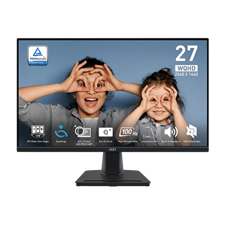 MSI monitor PRO MP275Q, 27" IPS/2560 x 1440 (WQHD)/100Hz/1ms/2x HDMI/DP